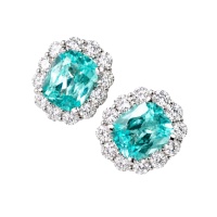 Cercei cu paraiba si diamante Cercei cu paraiba si diamante